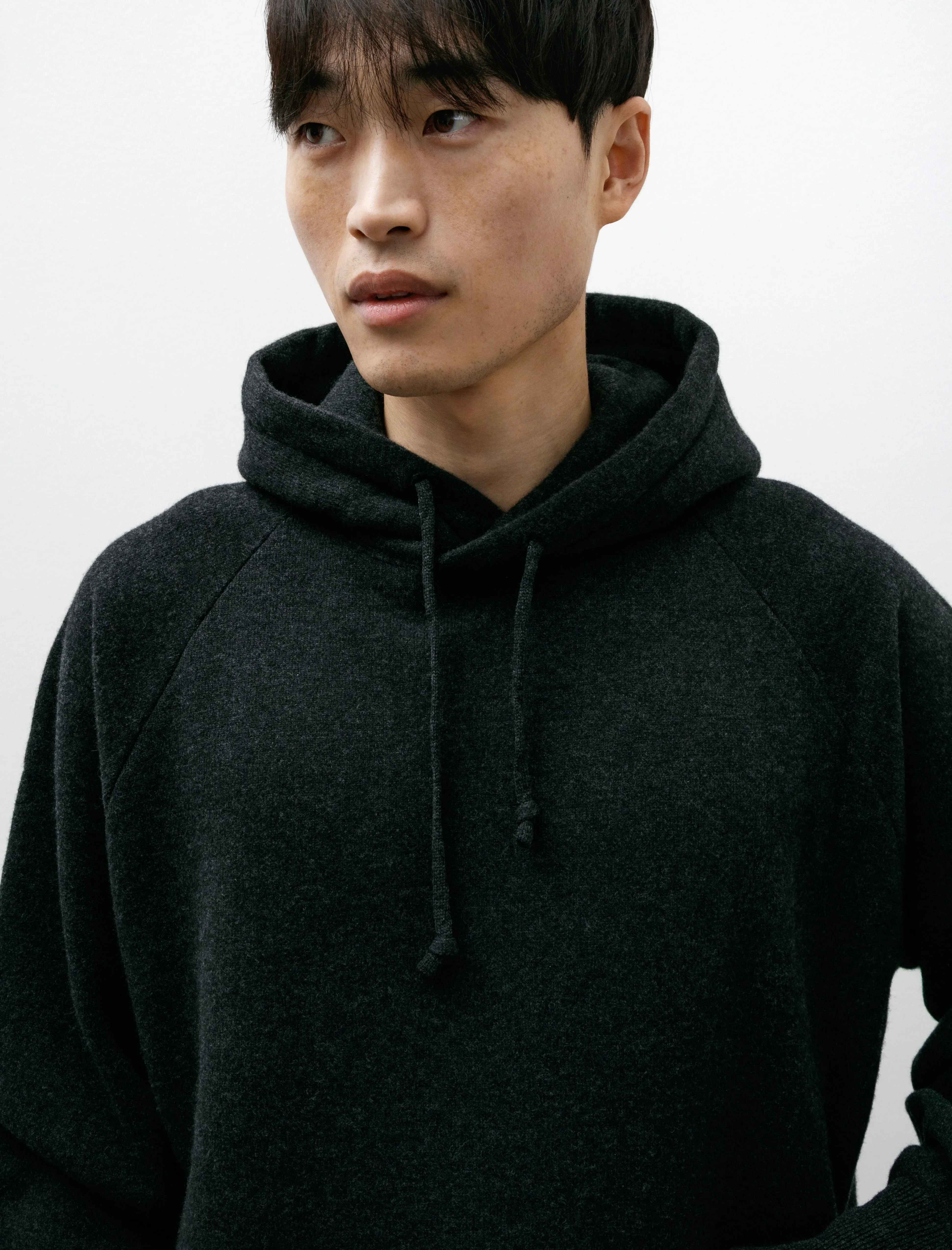 Super 160s Pullover Hoodie Charcoal