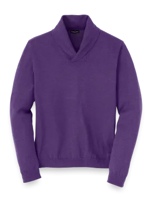 Supima Cotton Shawl Collar Sweater - Purple