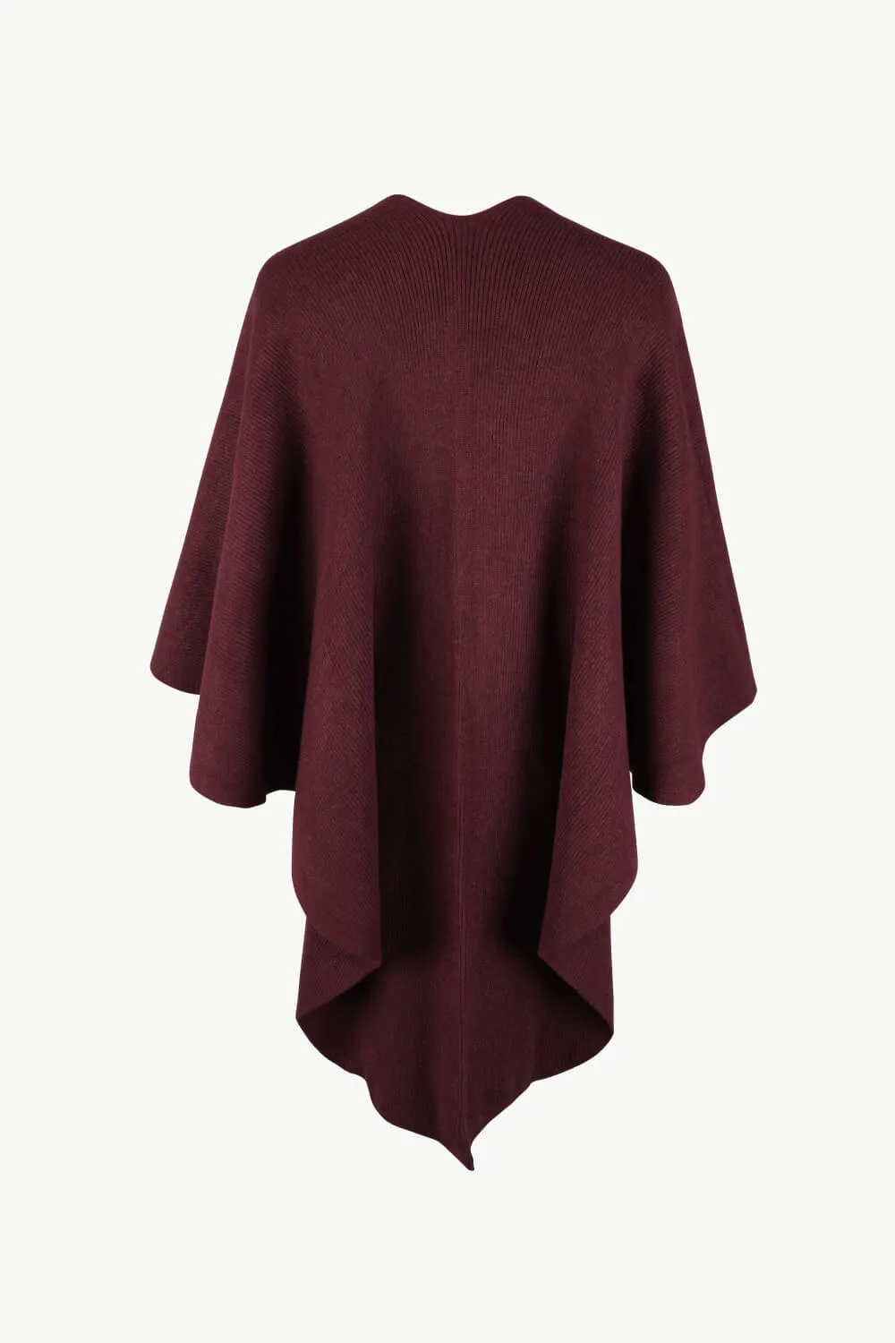 Surplice Neck Pom-Pom Trim Poncho