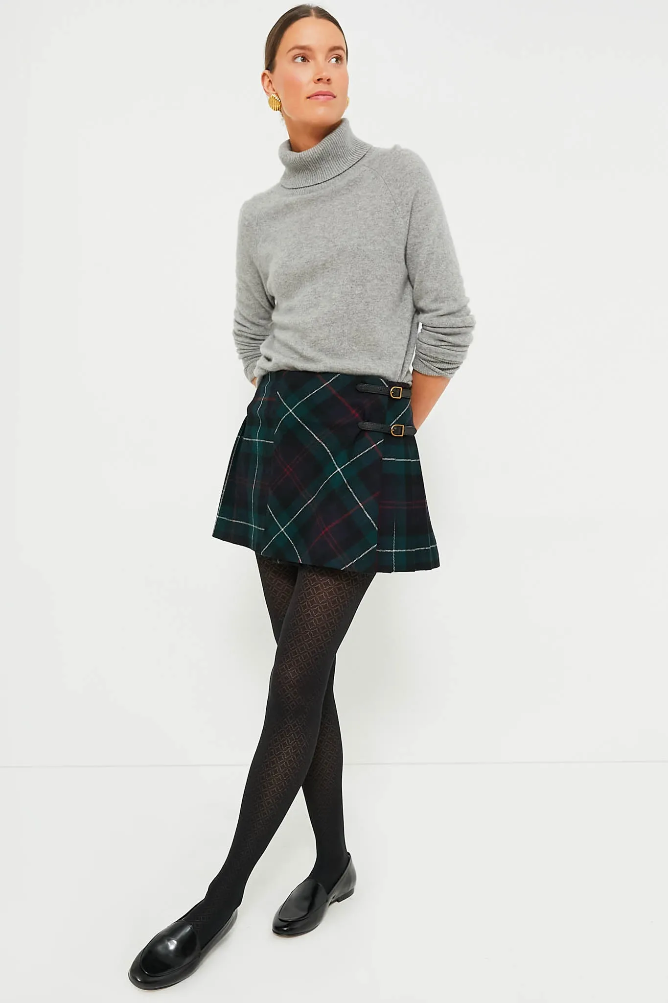 Tartan Twill Mini Wrap Skirt