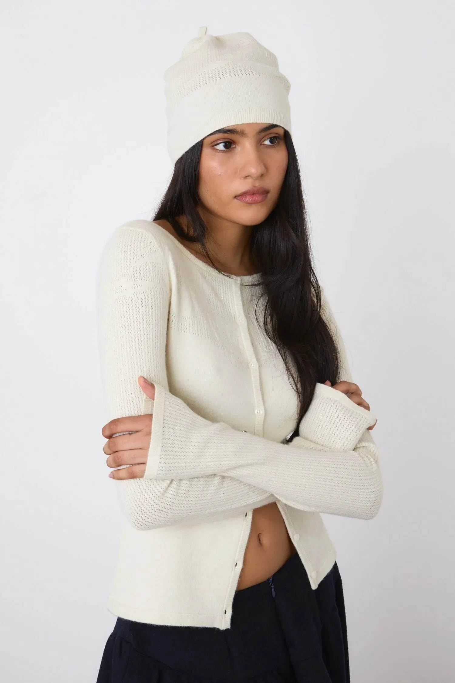 The Claudine Knit Cardigan, Pearl