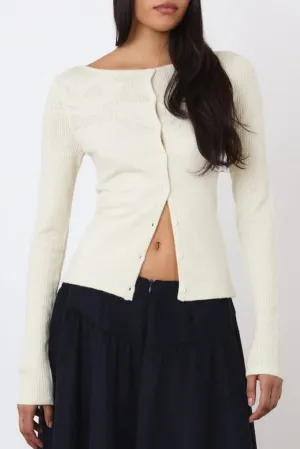 The Claudine Knit Cardigan, Pearl