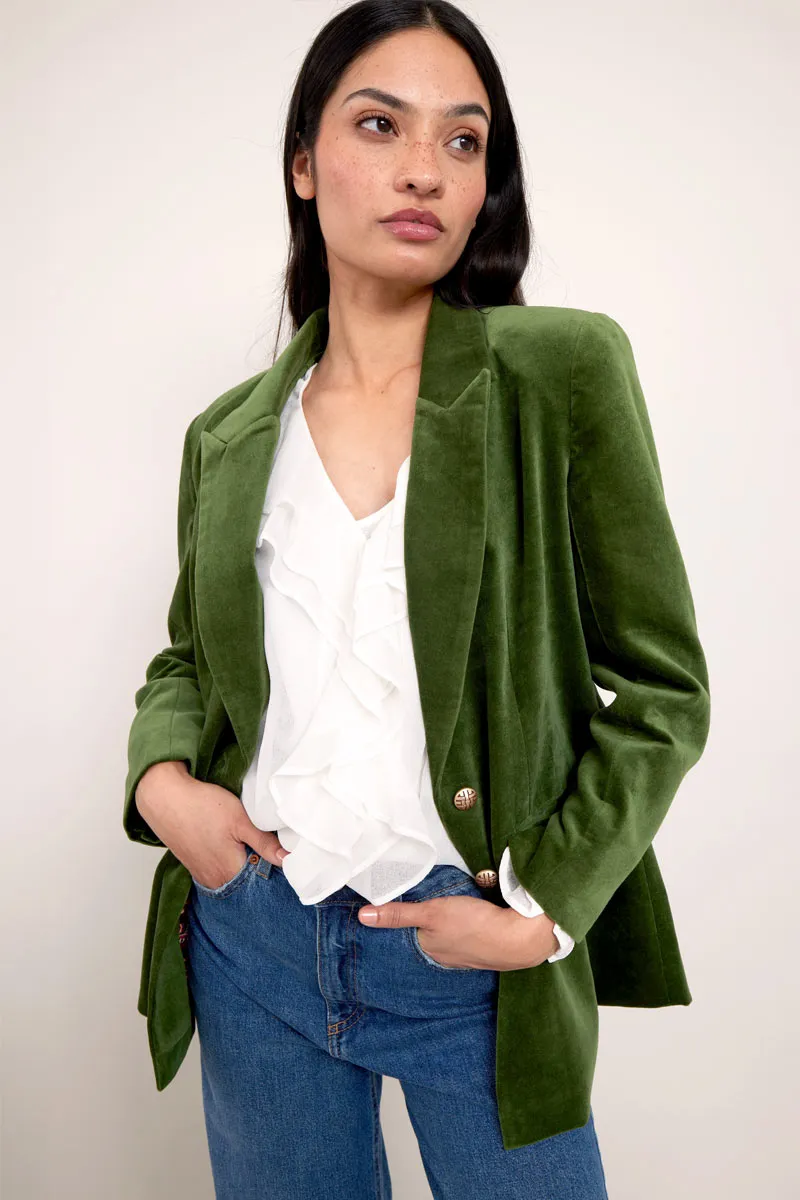 Velaris Green Velvet Blazer