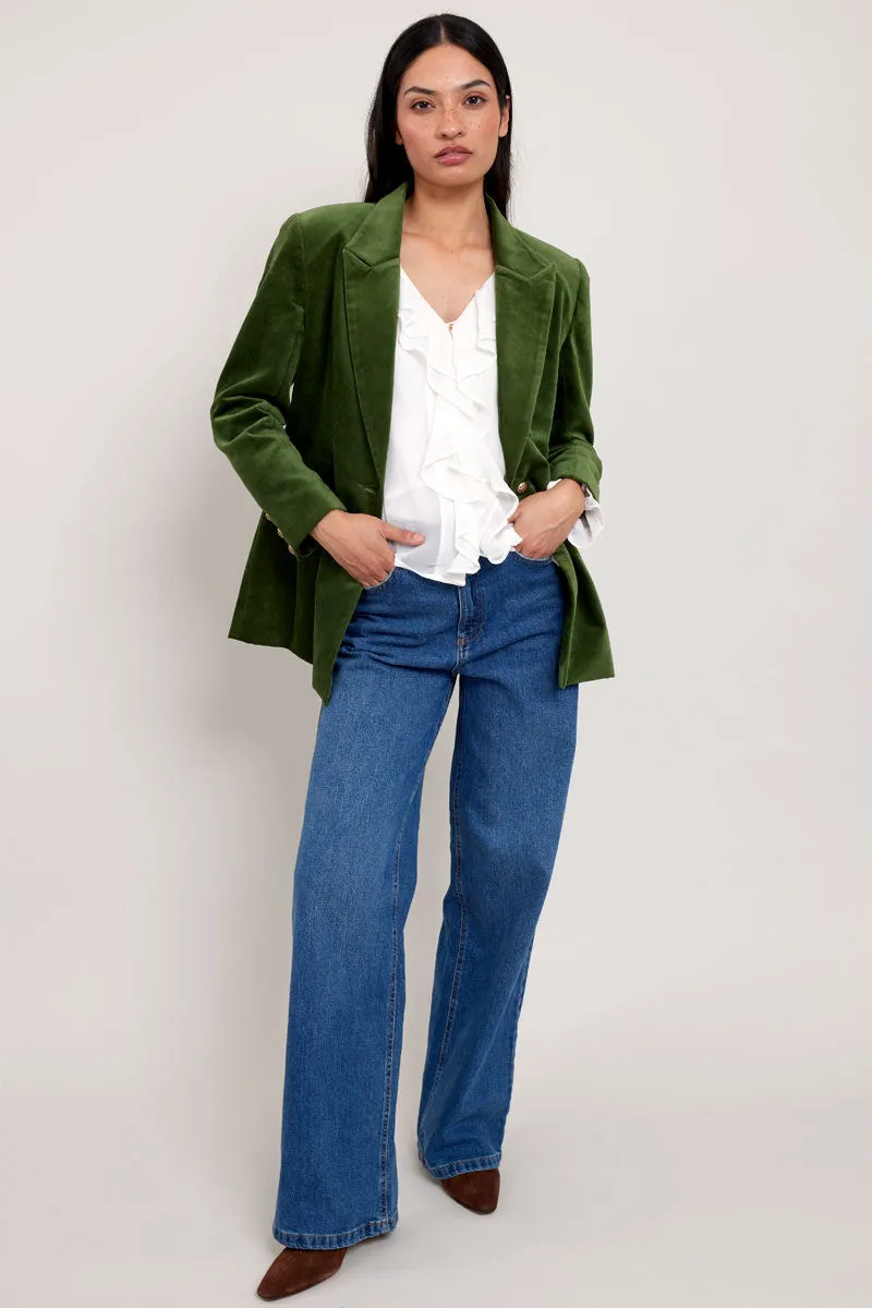 Velaris Green Velvet Blazer