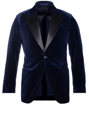 Velvet Dress Jacket Blue