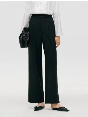 Worsted Wool New Chinese-Style Straight Women Pants